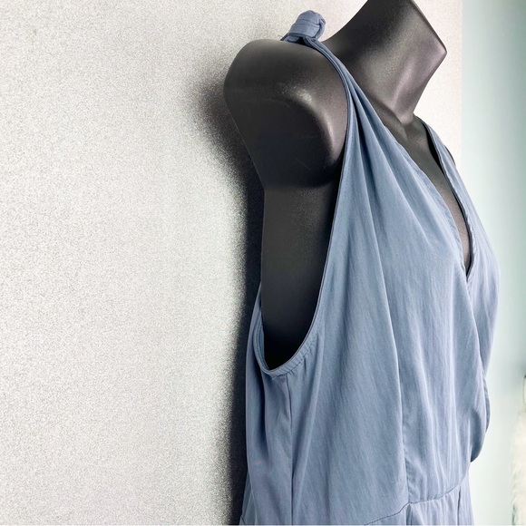 Sadie & Sage Deep V Plunge Romper Shorts Set Soft Indigo Blue NWT Anthropologie - Picture 6 of 12